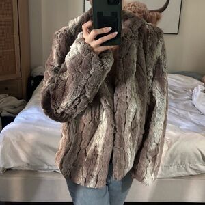 Olivaceous Faux Fur Hooded Jacket